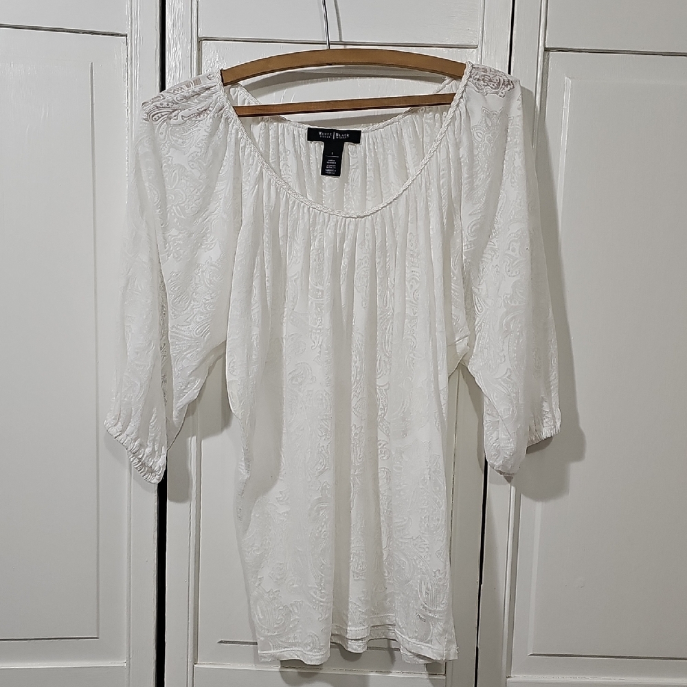 White House Black Market Ivory Blouse